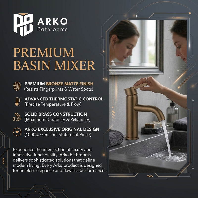 Arlo Round Basin Mixer Tap Bronze