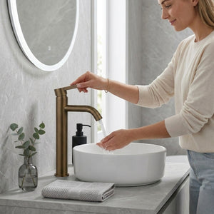 Arlo Round Tall Basin Mixer Tap Bronze