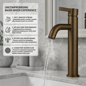 Arlo Round Tall Basin Mixer Tap Bronze