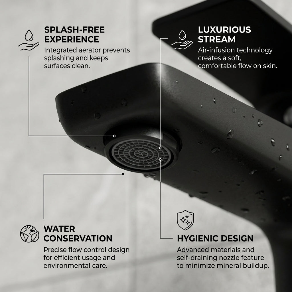ARKO Square Basin Mixer Tap, Black Matt Finish – Stylish Bathroom Sink Faucet with Single Lever