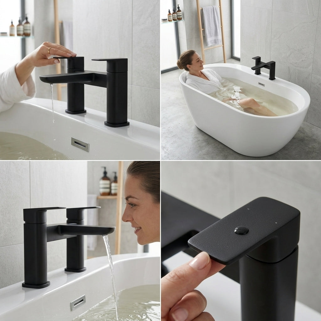 ARKO bath mixer tap, Thermostatic Bath Mixer Tap - BLACK