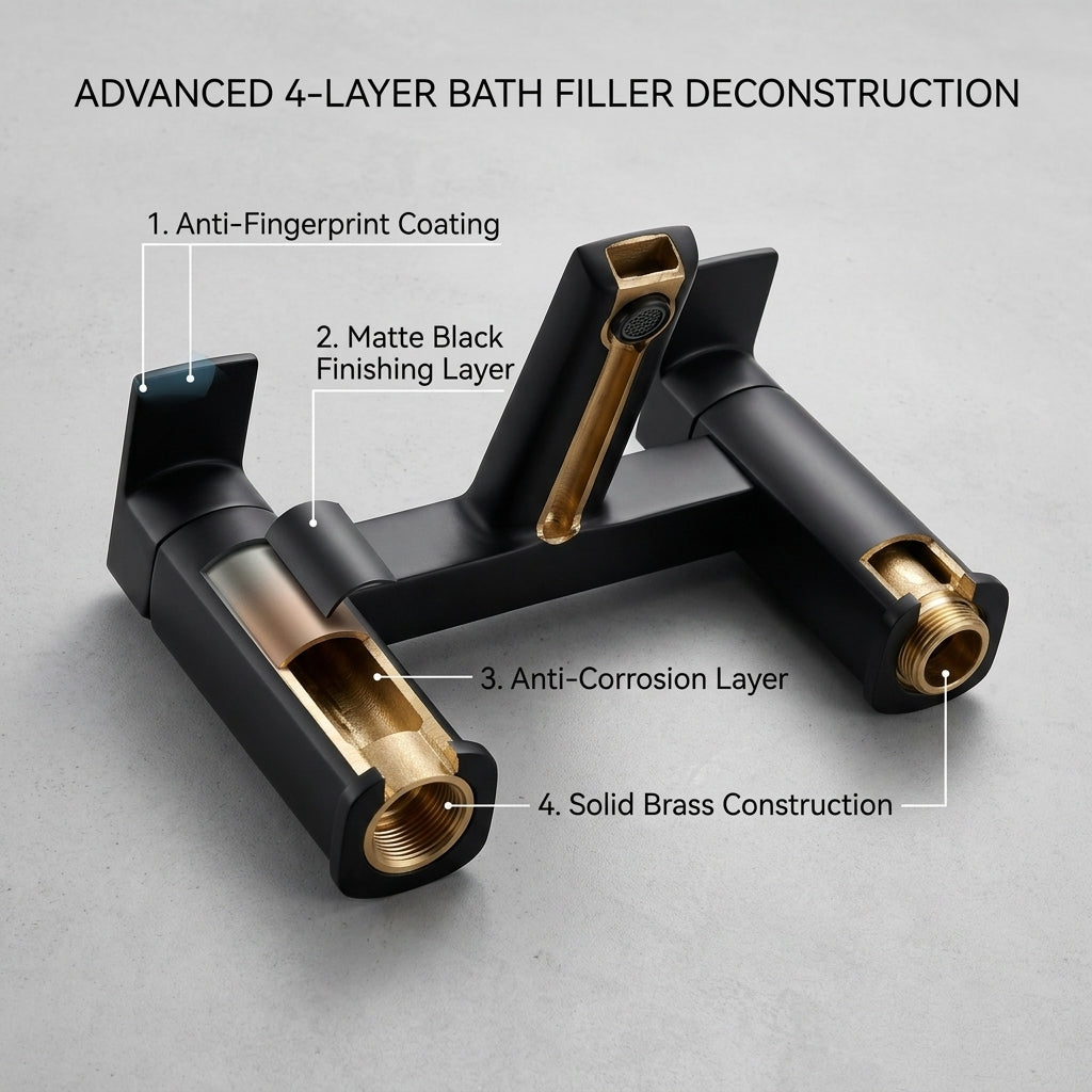 ARKO bath mixer tap, Thermostatic Bath Mixer Tap - BLACK