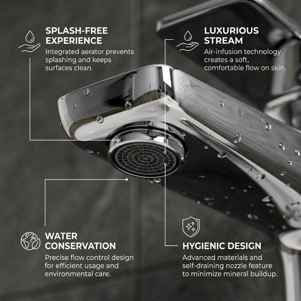 ARKO Square Basin Mixer Tap, Chrome – Stylish Bathroom Sink Faucet with Single Lever