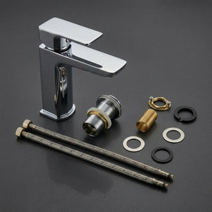 ARKO Square Basin Mixer Tap, Chrome – Stylish Bathroom Sink Faucet with Single Lever