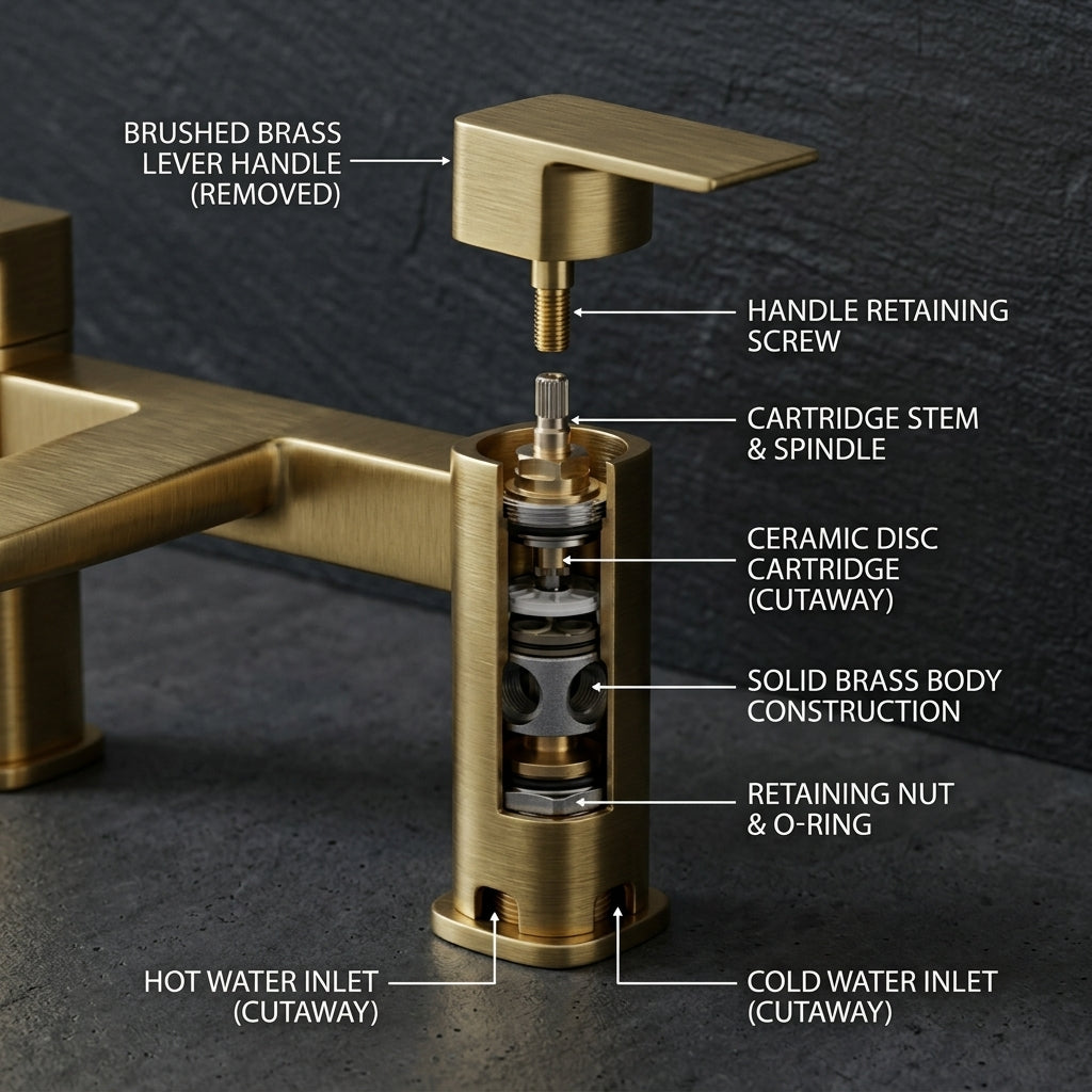 ARKO bath mixer tap, Thermostatic Bath Mixer Tap - BRASS