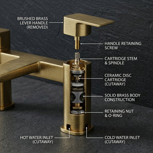 ARKO bath mixer tap, Thermostatic Bath Mixer Tap - BRASS