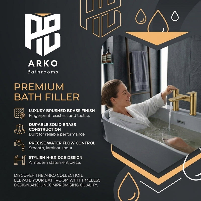 ARKO bath mixer tap, Thermostatic Bath Mixer Tap - BRASS