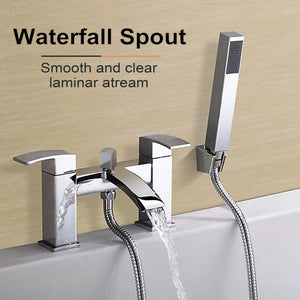 Vista Modern Bath Shower Mixer Tap with Shower Kit – Chrome