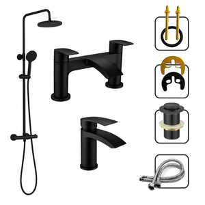 ARKO Capri Bath Filler & Mixer Shower Set - Black