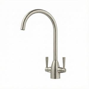 Arko Marlo Mono Mixer Kitchen Tap with Dual Lever & Swivel Spout - Brushed Nickel