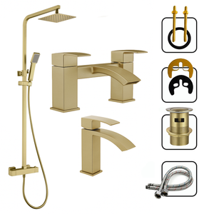 ARKO Vista Bath Filler & Mixer Shower Set – Brass