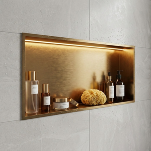 ARKO Shower Niche with LED Light Wall Insert, Bathroom Shower Storage Shelf, Bronze