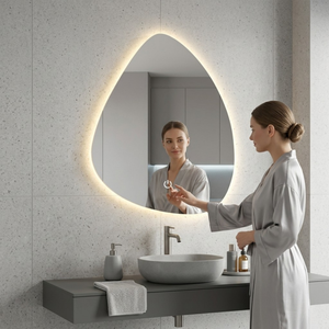 Arko Bathroom Teardrop LED Mirror with Lights 500x700mm - Wall Mounted Vanity Mirror -Bathroom mirror Illuminated LED mirror