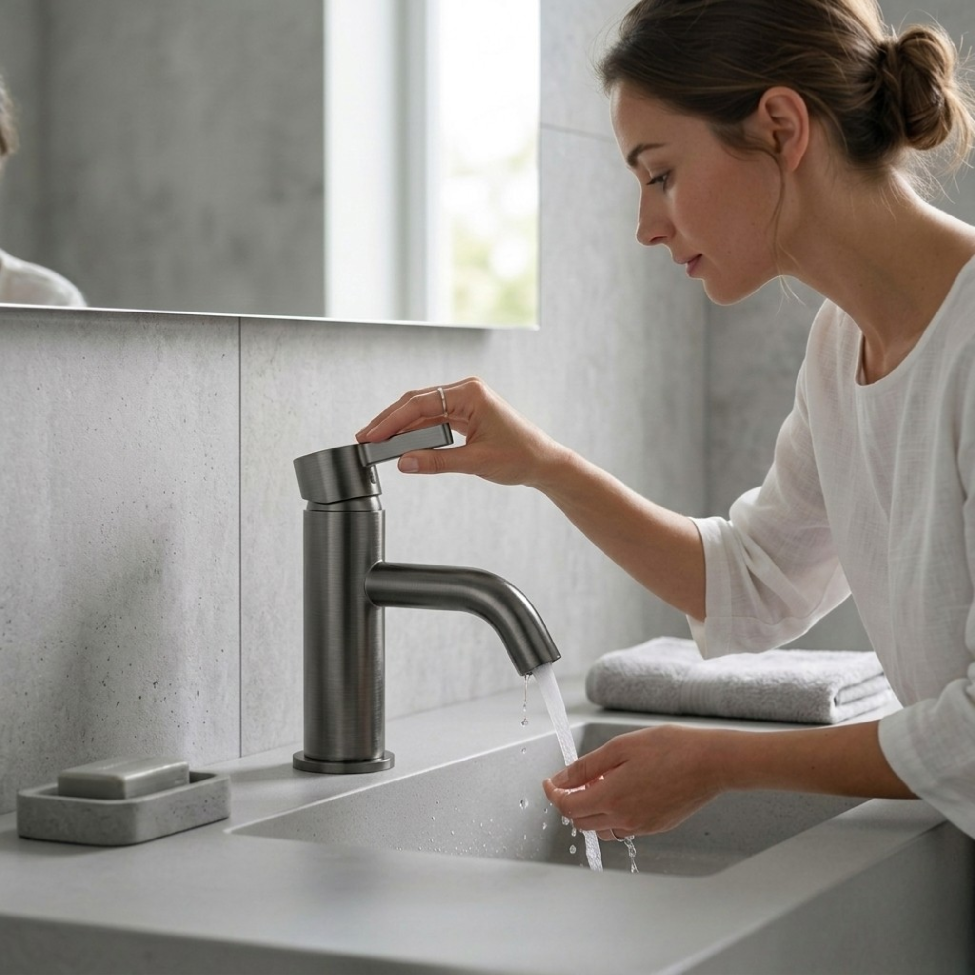 Arlo Round Basin Mixer Tap Gunmetal