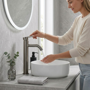 Arlo Round Tall Basin Mixer Tap Gunmetal
