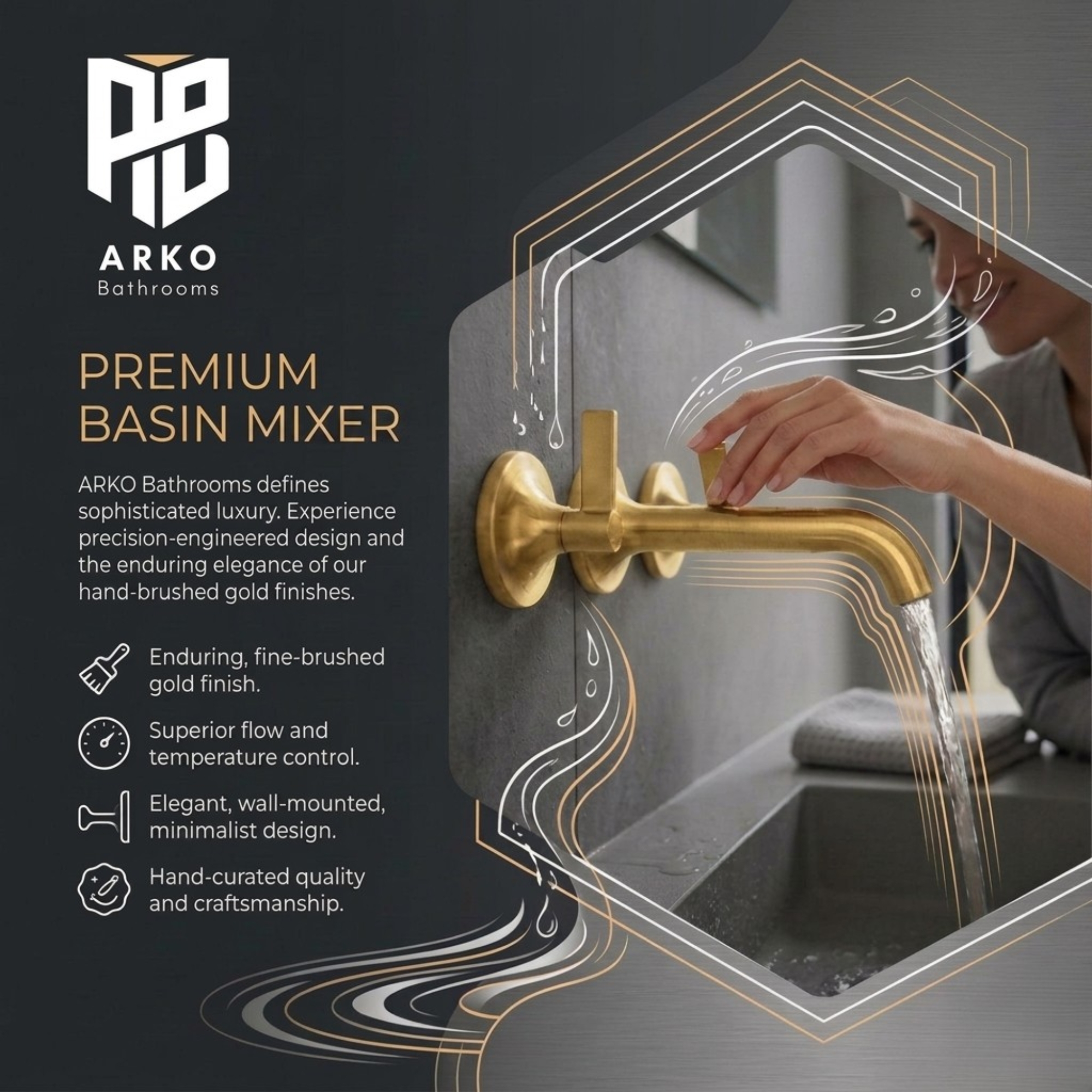 Arlo Bath Filler – Brass