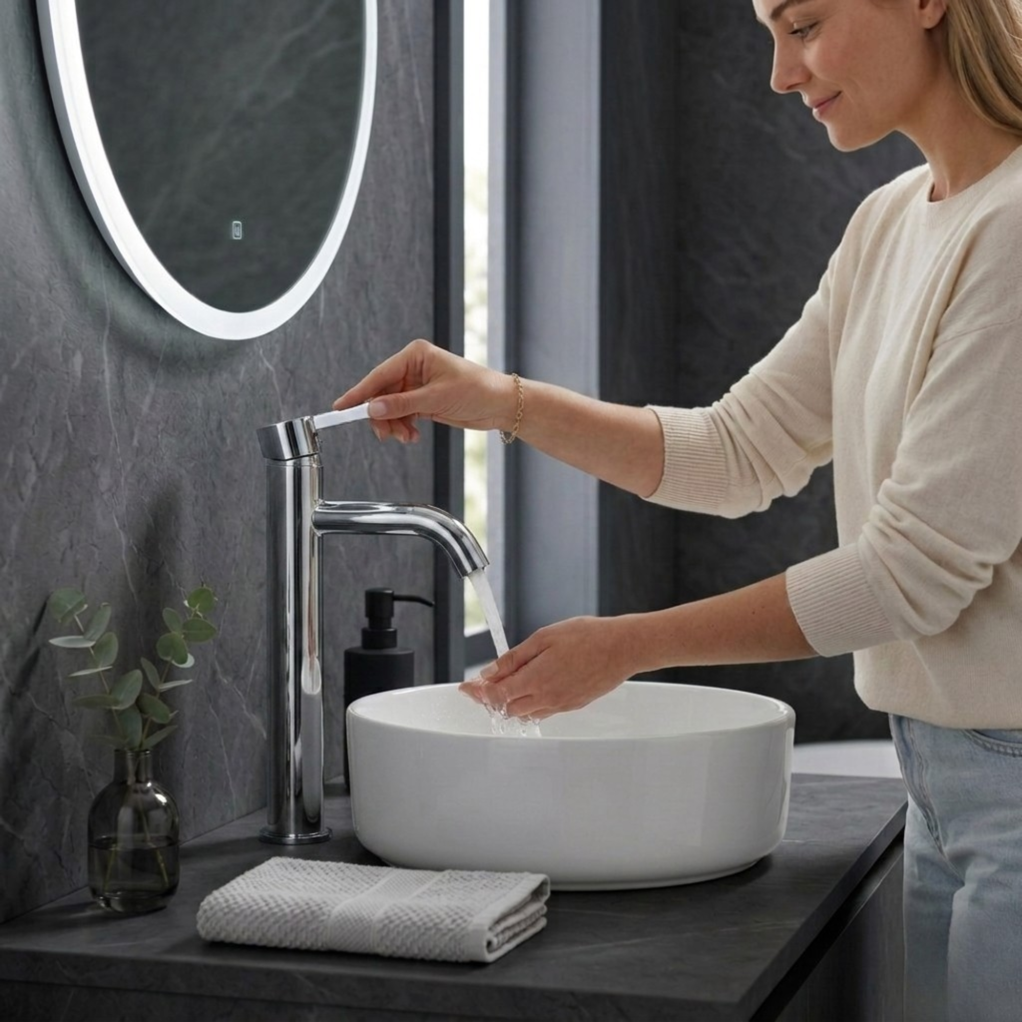 Arlo Round Tall Basin Mixer Tap Chrome
