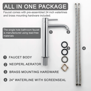 Round Tall Basin Mixer Tap Chrome Finish – Solid Brass