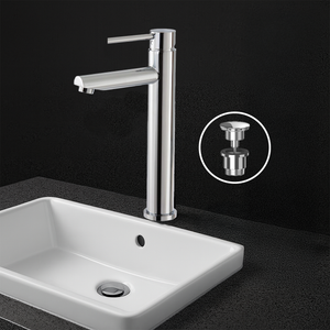 Premium Tall Chrome Basin Mixer Tap – Sleek Round Design