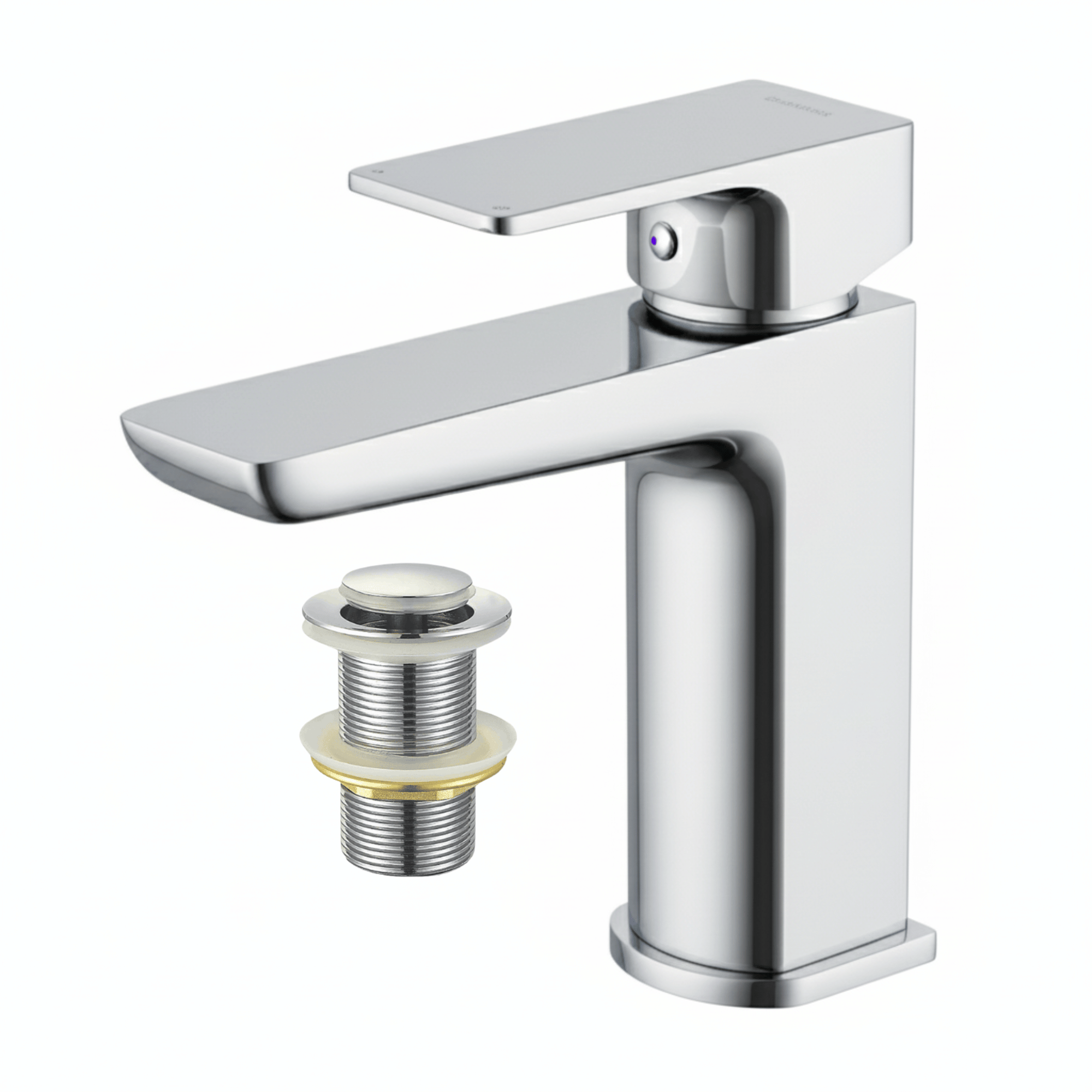 ARKO Square Basin Mixer Tap, Chrome – Stylish Bathroom Sink Faucet with Single Lever
