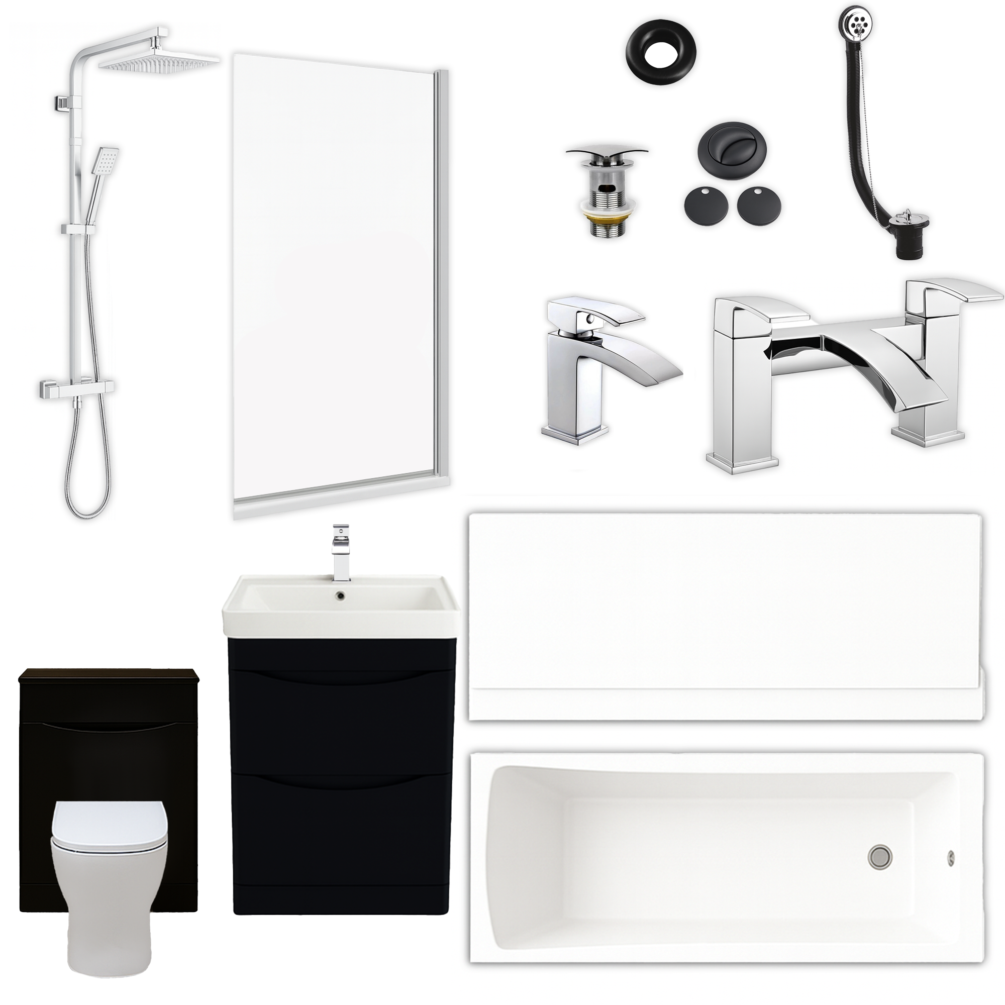 Arko Vista Complete Bathroom Suite -  Chrome