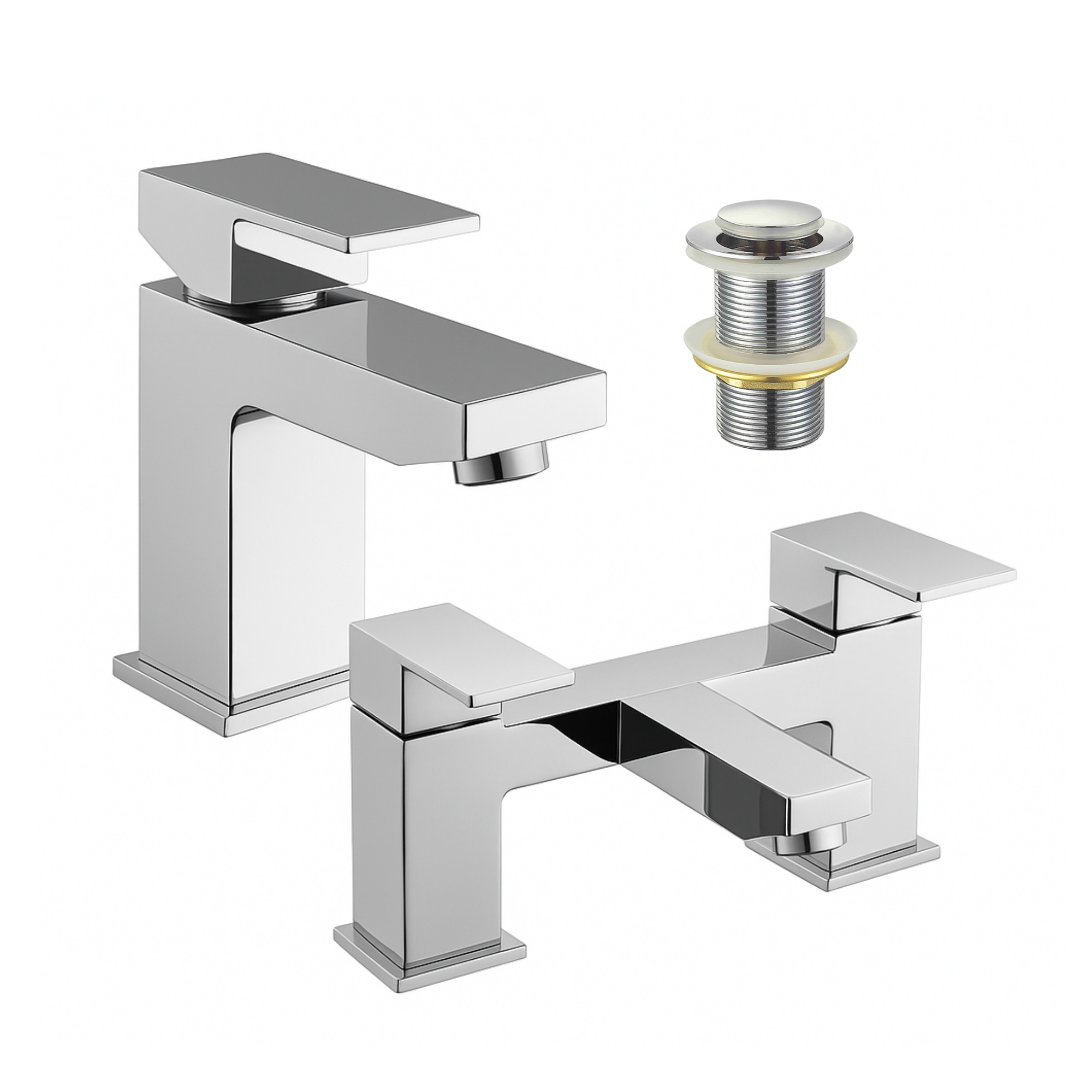 ARKO Verda Brass Bath & Basin Mixer Tap Set – Chrome
