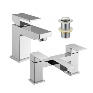 ARKO Verda Brass Bath & Basin Mixer Tap Set – Chrome