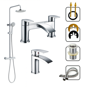 ARKO Capri Bath Filler & Mixer Shower Set - Chrome