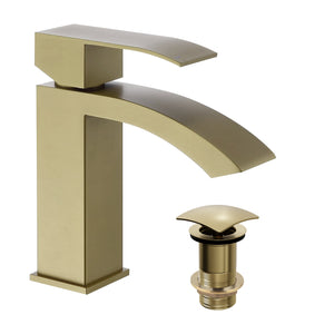 Vista Brass Square Basin Mixer Tap Brass