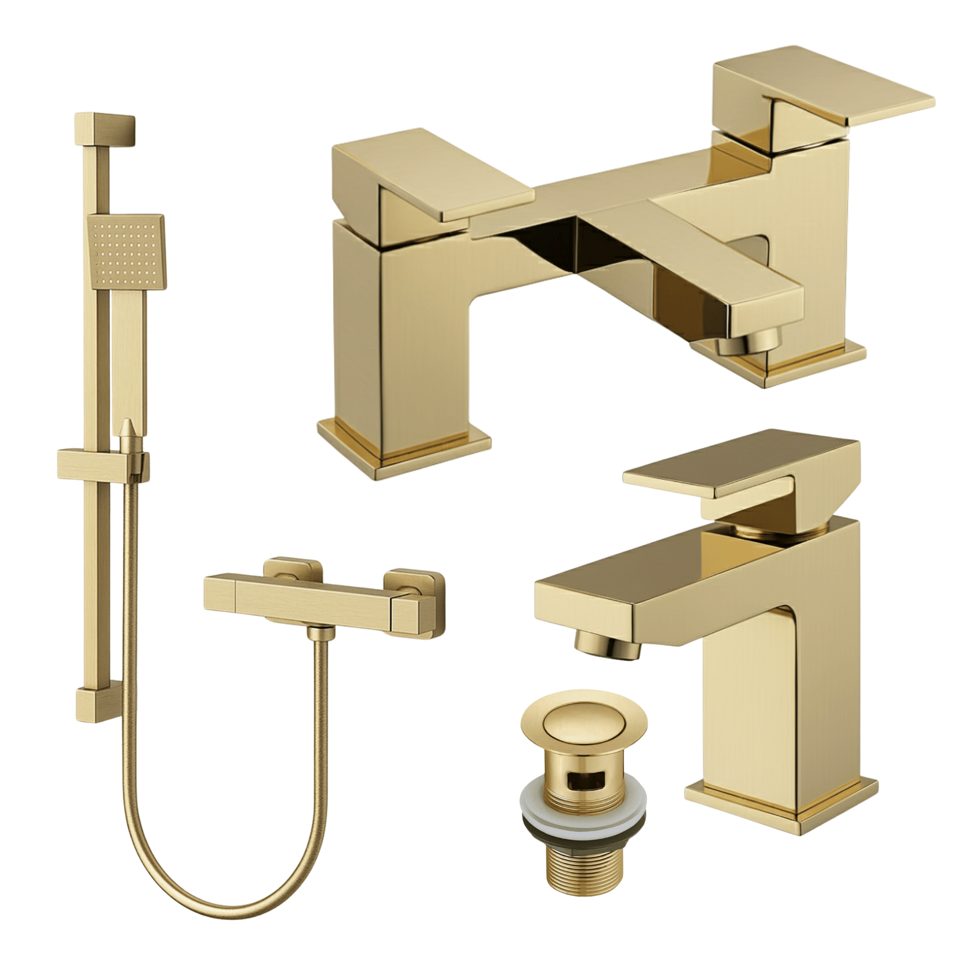 ARKO Verda Bath Filler & Hand Shower Set – Brass