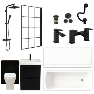 Arko Vista Complete Bathroom Suite -  Black
