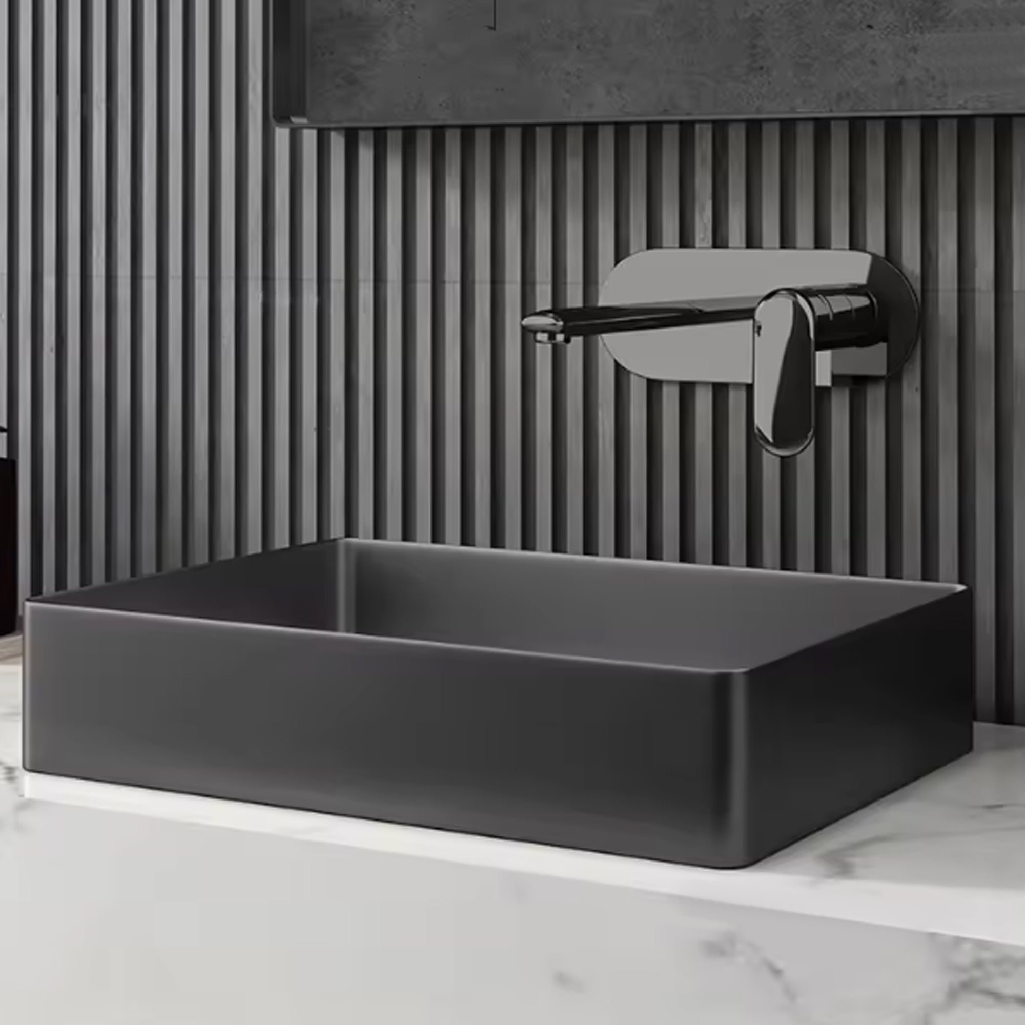Countertop Basin – 526x346x120mm Stainless Steel – Black