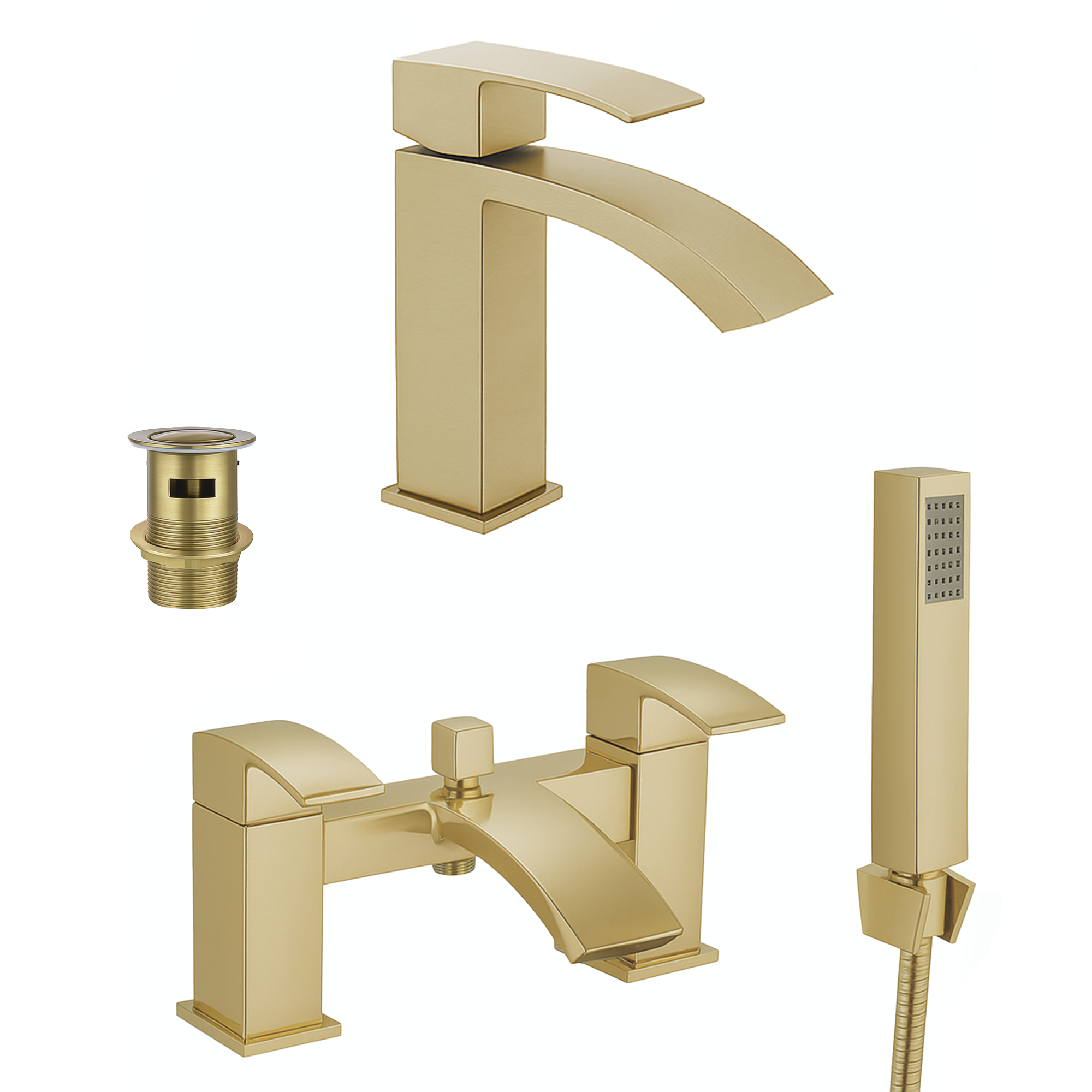 ARKO Vista Bath Shower & Basin Mixer Tap Set – Brass