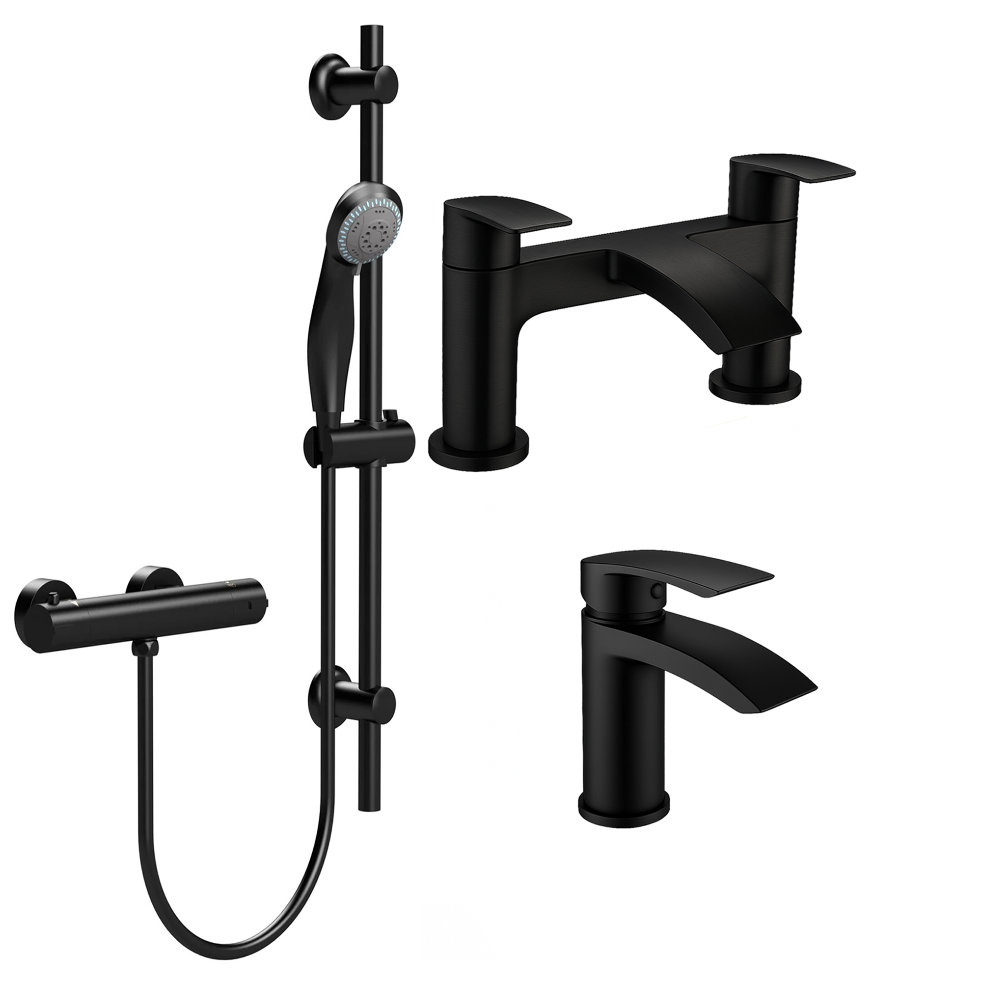 ARKO Capri Bath Filler & Hand Shower Set – Black