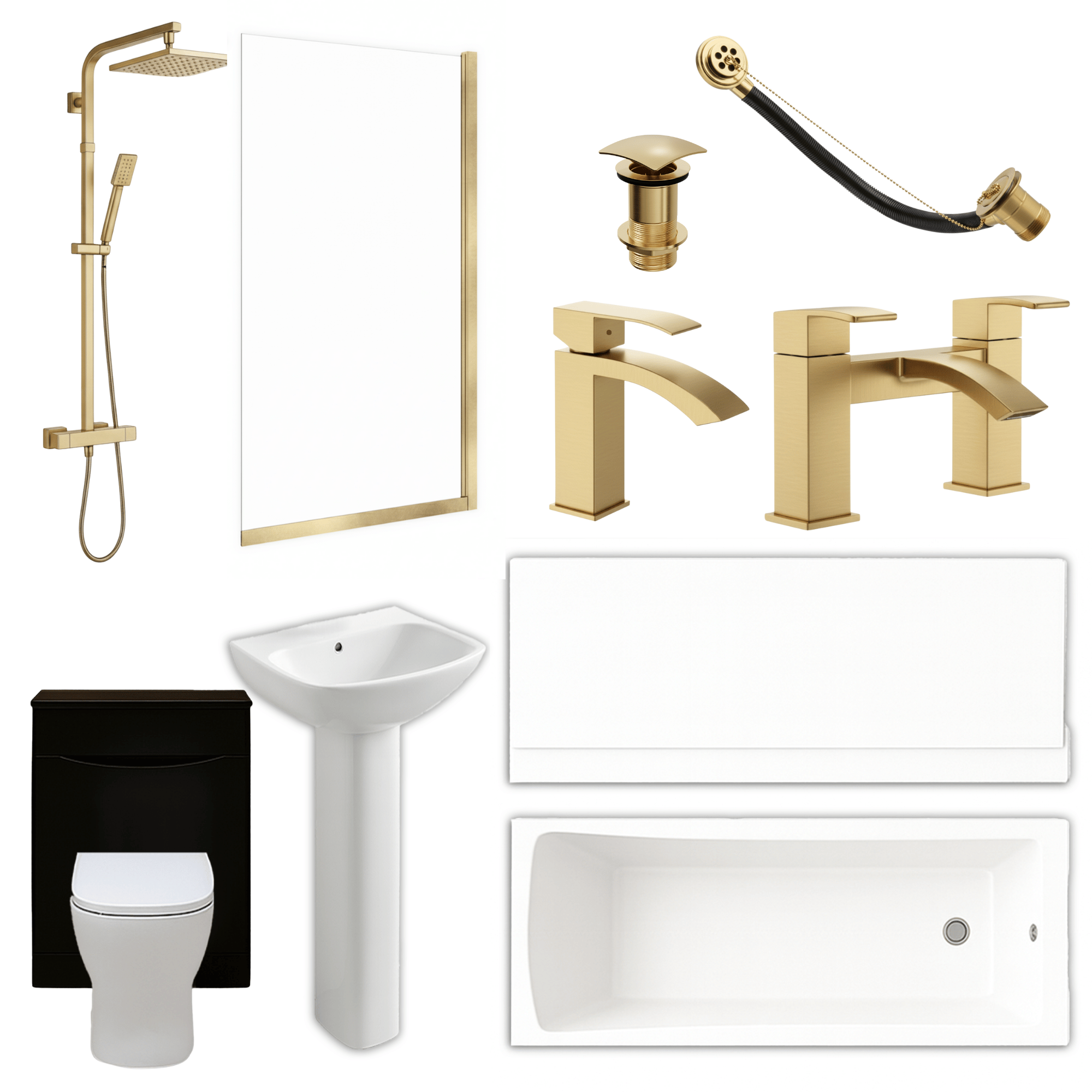 Arko Vista Complete Bathroom Suite -  Brass