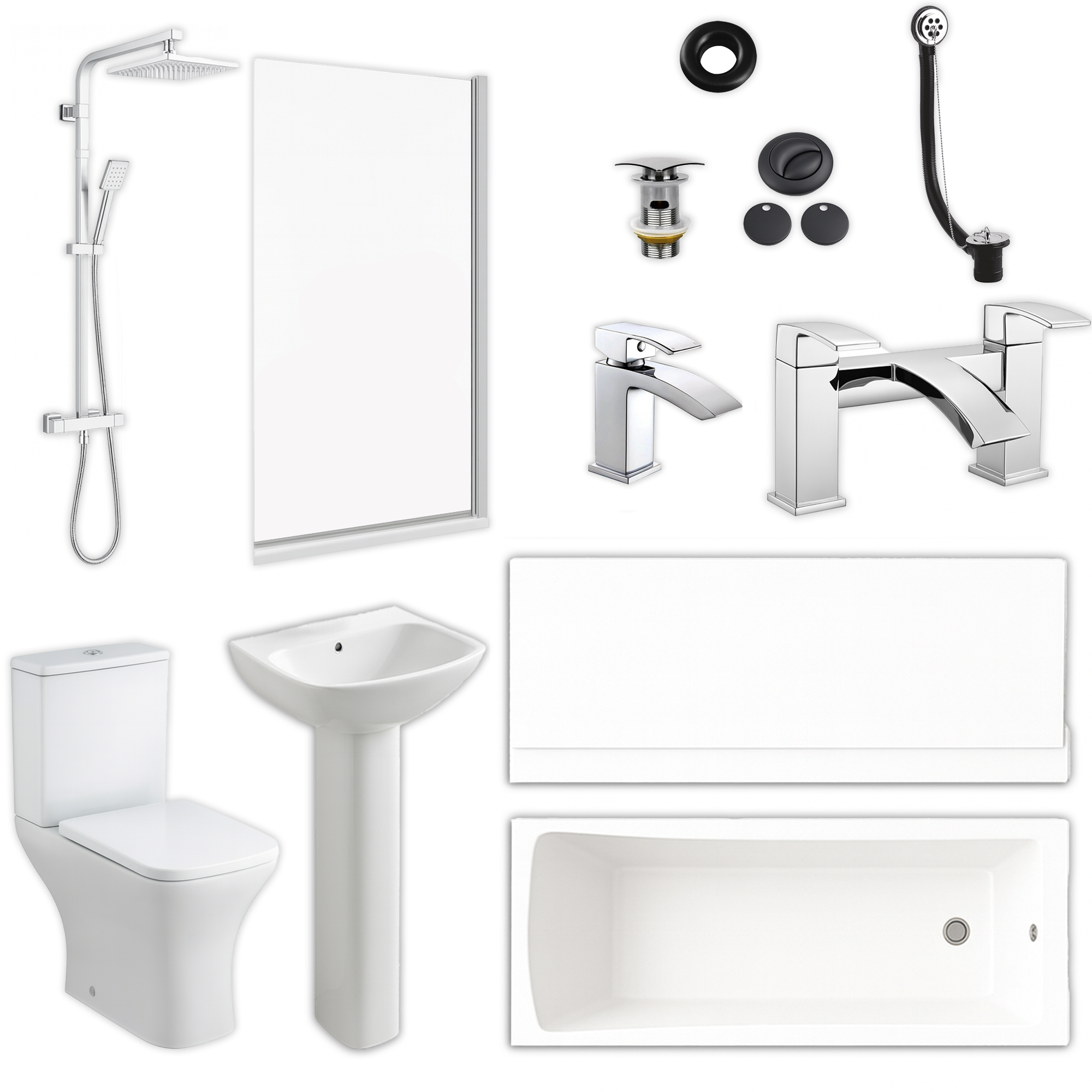 Arko Vista Complete Bathroom Suite -  Chrome