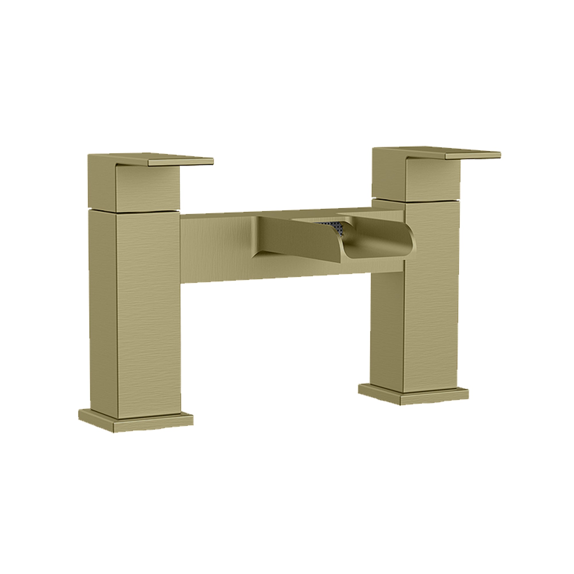 Waterfall Modern Bath Filler Taps – Brushed Brass