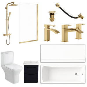 Arko Vista Complete Bathroom Suite -  Brass