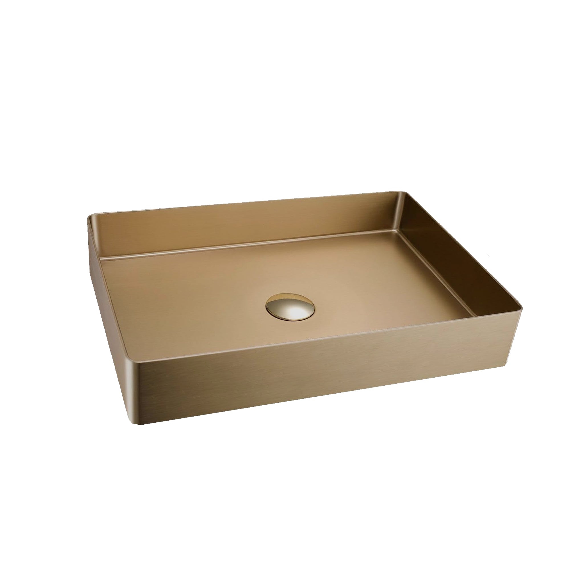 Countertop Basin, 526x346x120mm, Stainless Steel – Brass