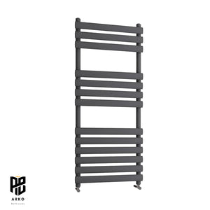 Arko Heated Towel Rail – Matt Black – 500 x 1200mm – Straight Bars