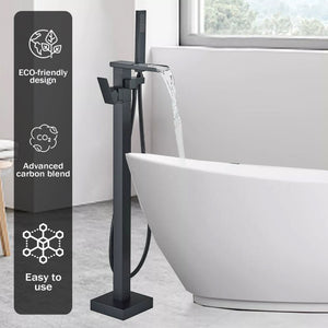 Floor Mounted Freestanding Bath Shower Mixer – Matte Black