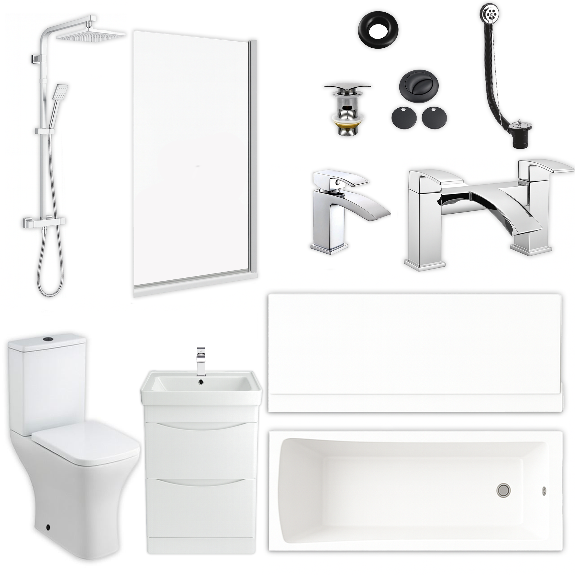 Arko Vista Complete Bathroom Suite -  Chrome