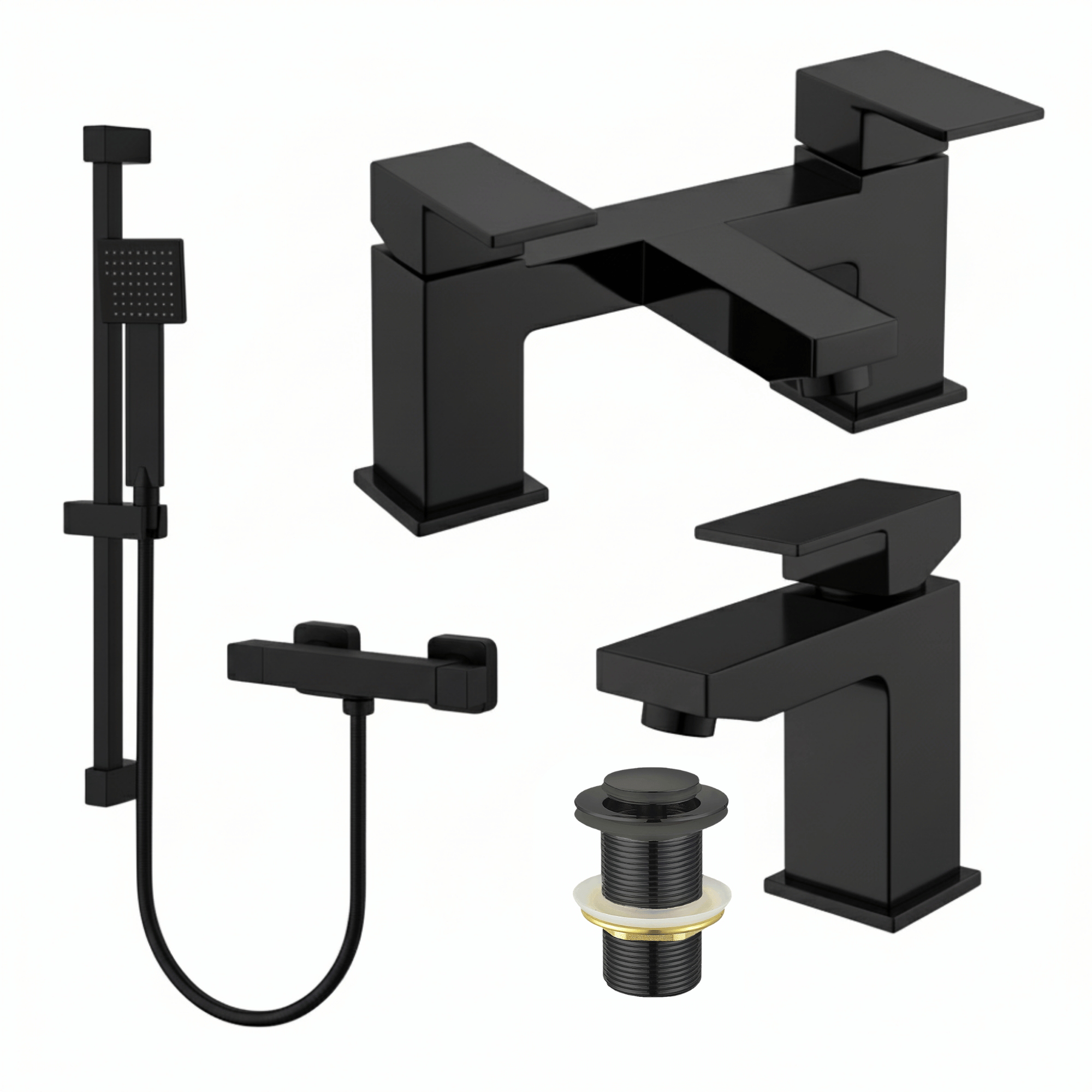 ARKO Verda Bath Filler & Hand Shower Set – Black
