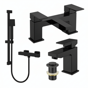 ARKO Verda Bath Filler & Hand Shower Set – Black