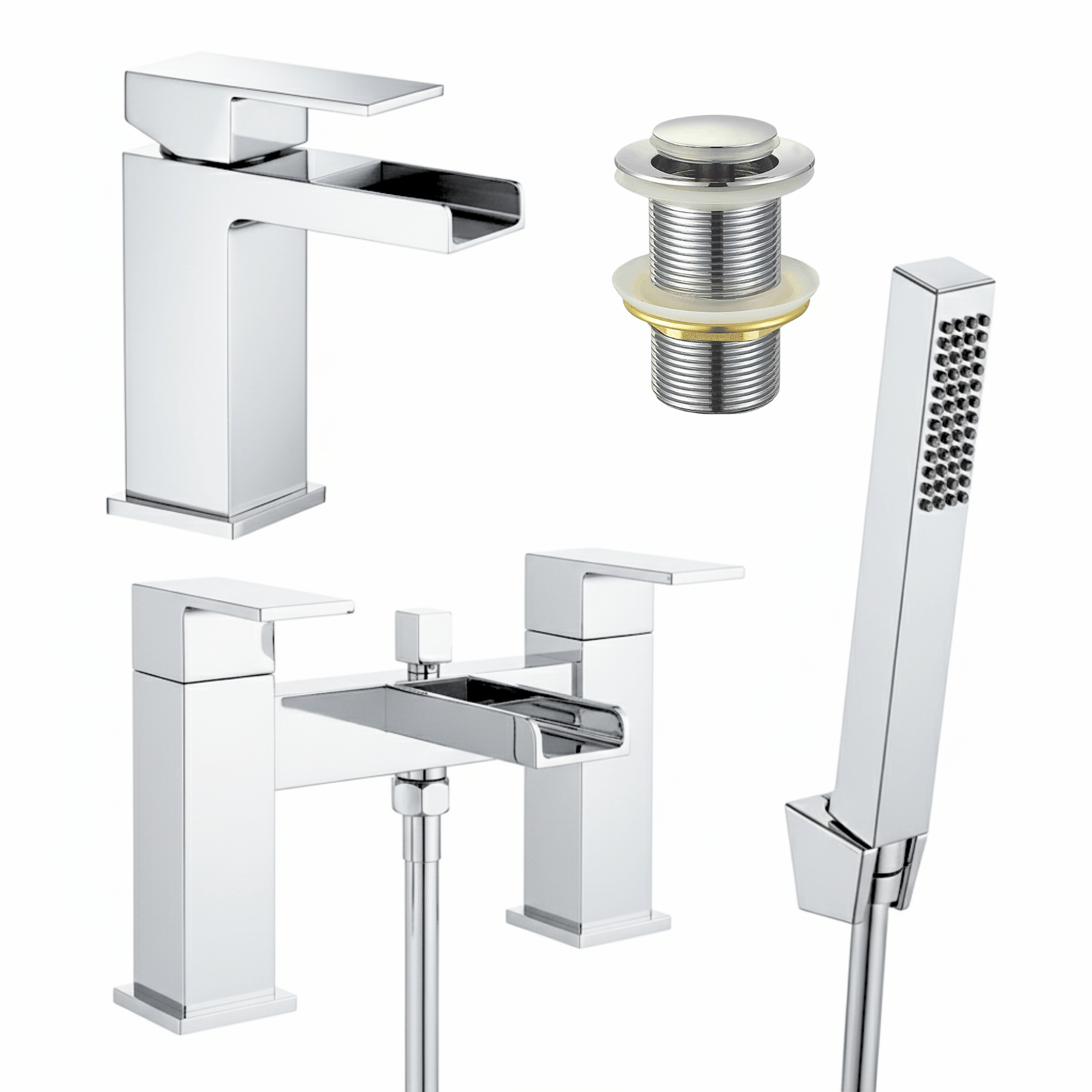 ARKO Waterfall Bath Shower & Basin Mixer Tap Set – Chrome