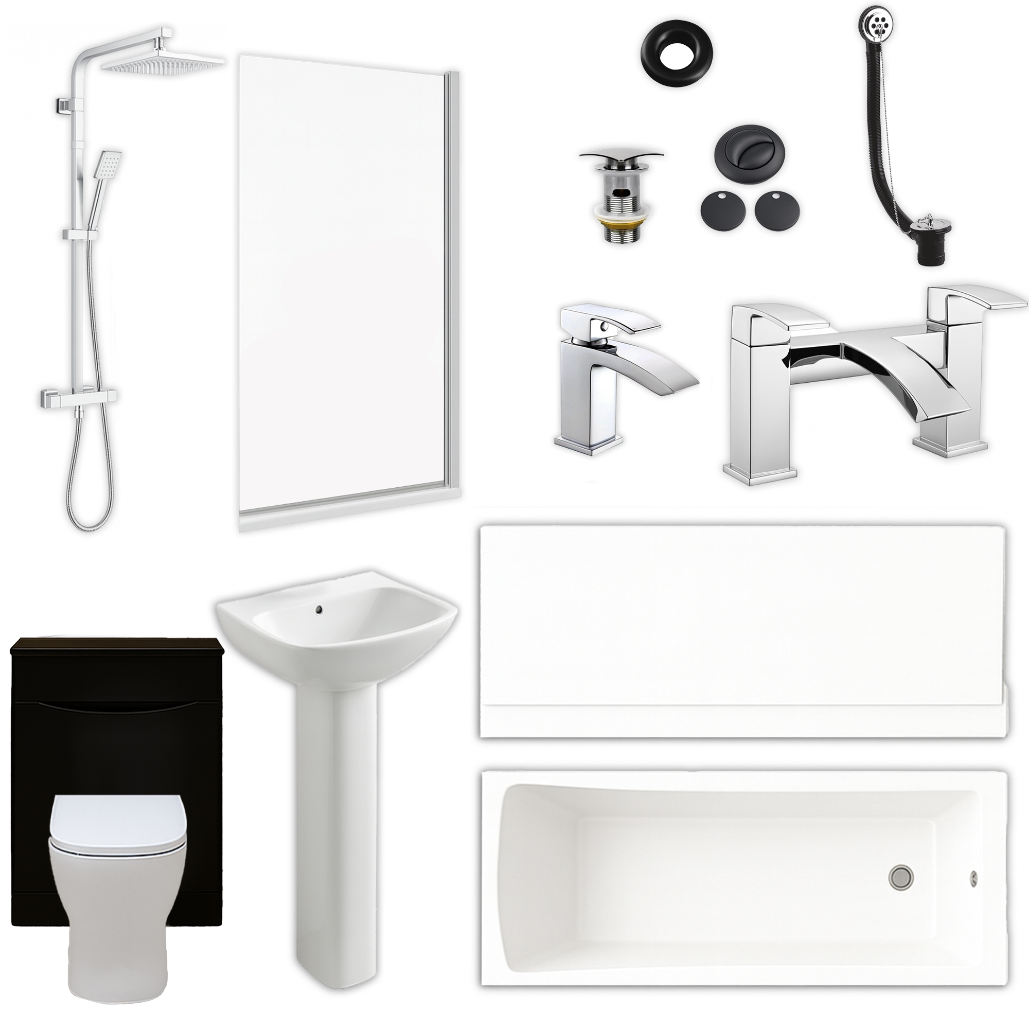 Arko Vista Complete Bathroom Suite -  Chrome