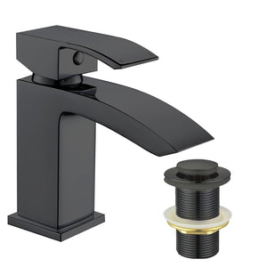 Vista Black Square Basin Mixer Tap Black