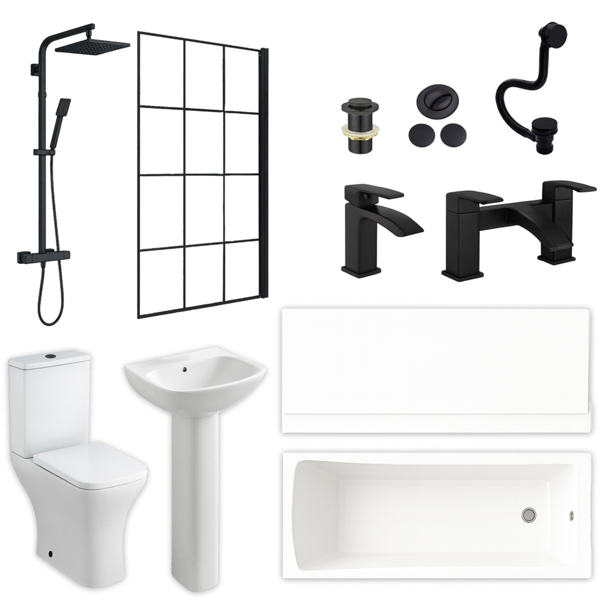 Arko Vista Complete Bathroom Suite -  Black