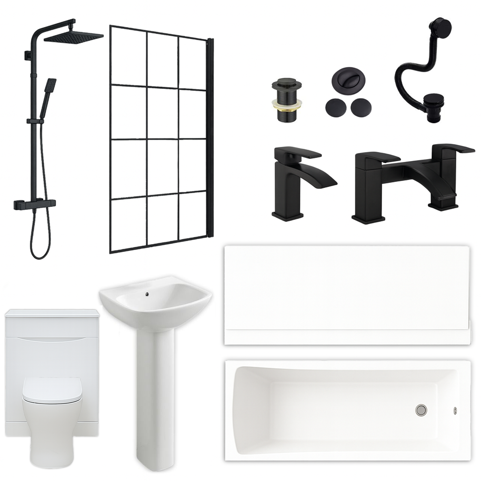 Arko Vista Complete Bathroom Suite -  Black