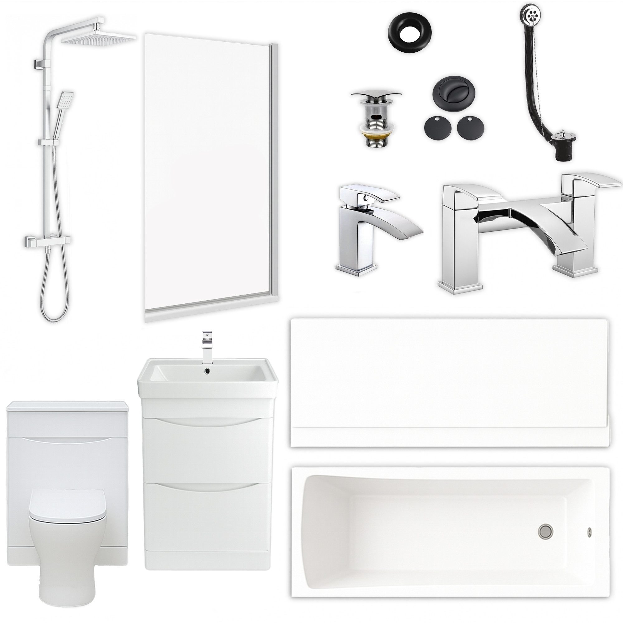 Arko Vista Complete Bathroom Suite -  Chrome